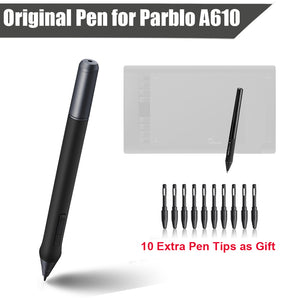 Digital Rechargeable Pen (+10 Pen Tips as Gift ) for Parblo A610 Graphic Tablet Drawing Pad Painting Board P0025136