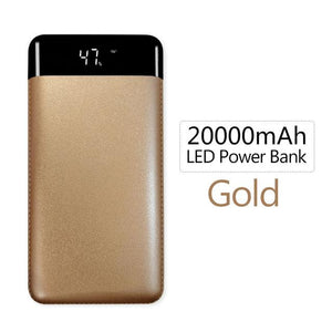 20000mAh Universal Portable Phone Power Bank External Battery LED Display DUAL Ports Phone Charger Charge For Samsung S6 S7 S8